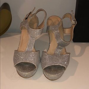 Rampage Sparkley Wedge Heels